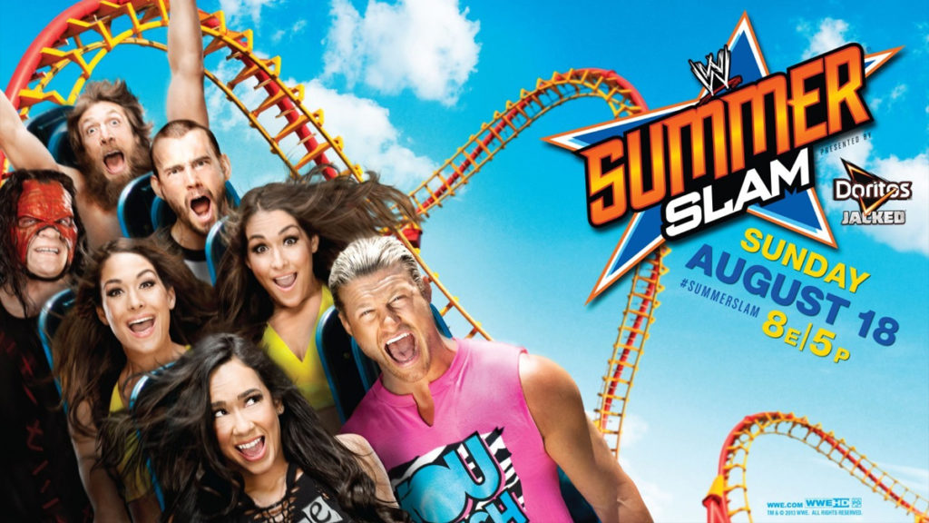 wwe summerslam 2013 ppv poster brock lesnar vs cm punk best summerslam ever john cena vs daniel bryan triple h special guest referee triple h turns heel pedigree daniel bryan randy orton cashes in mitb money in the bank cash-in 