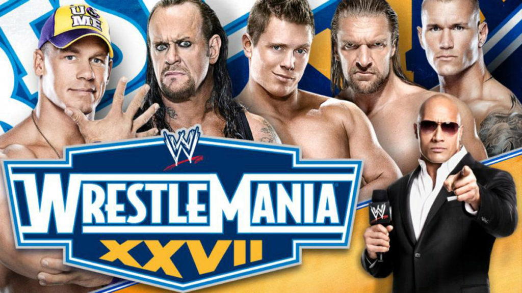 wwe wrestlemania 27 xxvii the undertaker vs triple h john cena vs the miz wwe championship the rock