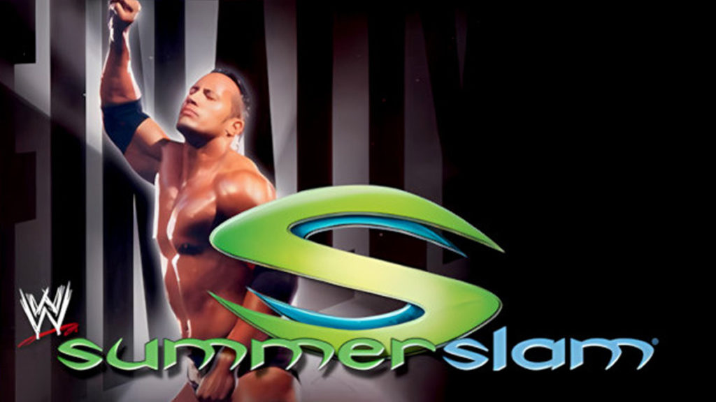wwf wwe summerslam 2001 ppv poster invasion angle storyline the alliance the rock booker t wcw championship kurt angle stone cold steve austin