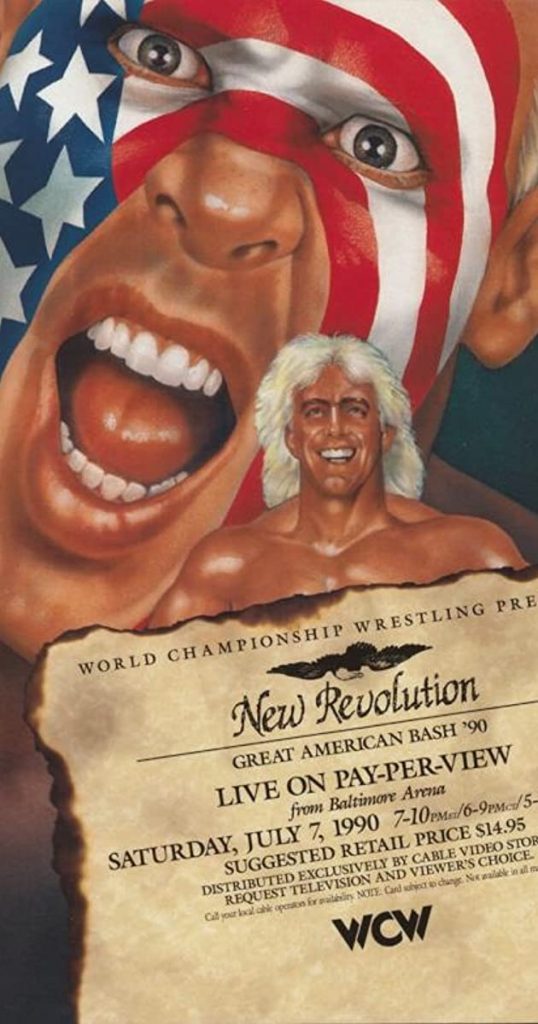nwa wcw the great american bash 1990 ppv poster sting vs ric flair world heavyweight championship wcw wwe nxt