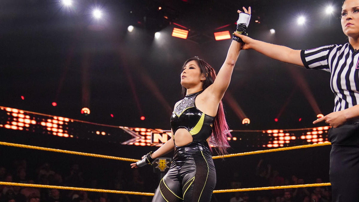 Io Shirai celebrates WWE NXT 2019