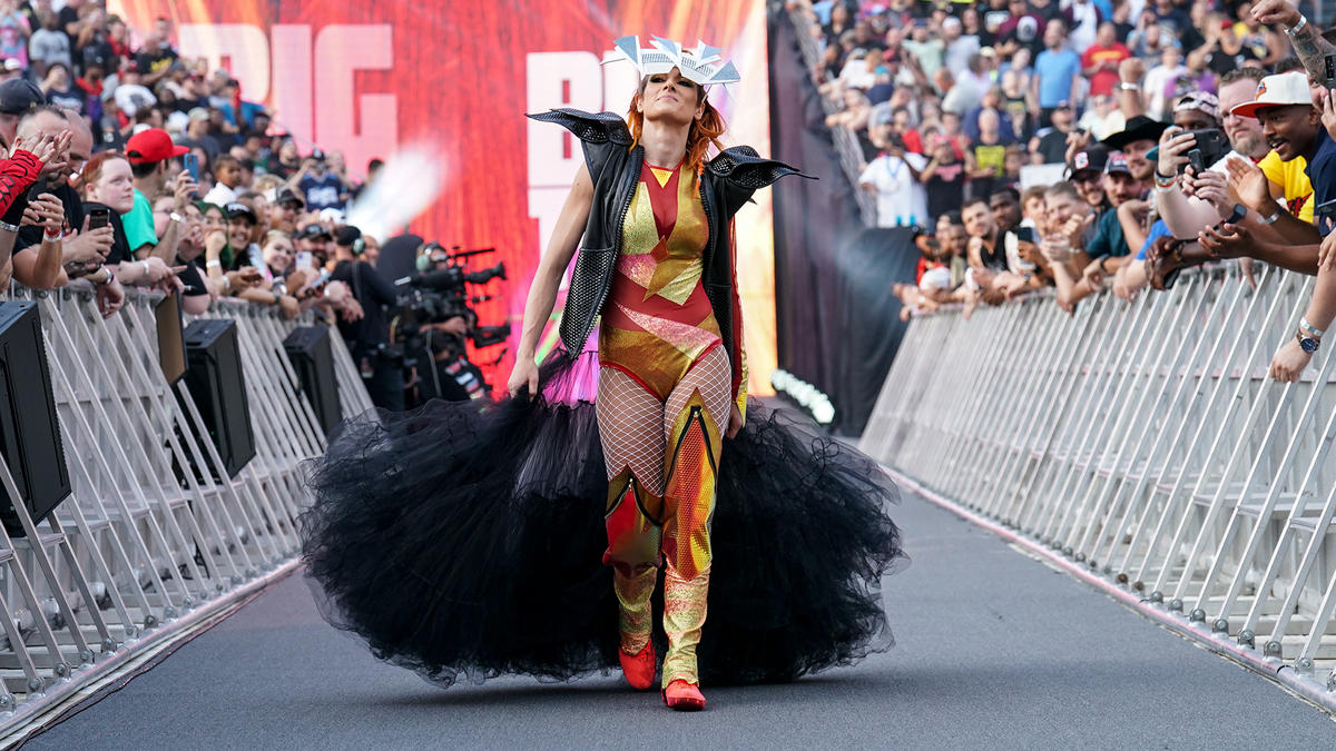 Becky Lynch makes her entrance at WWE SummerSlam 2022