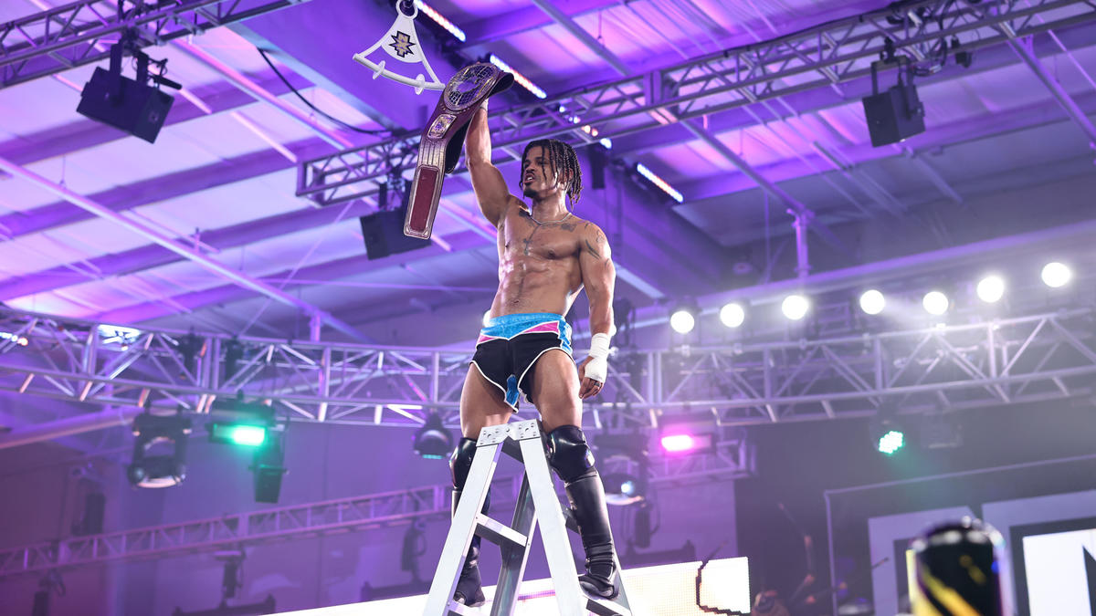Wes Lee celebrates as NXT North American Champion at NXT Halloween Havoc 2022