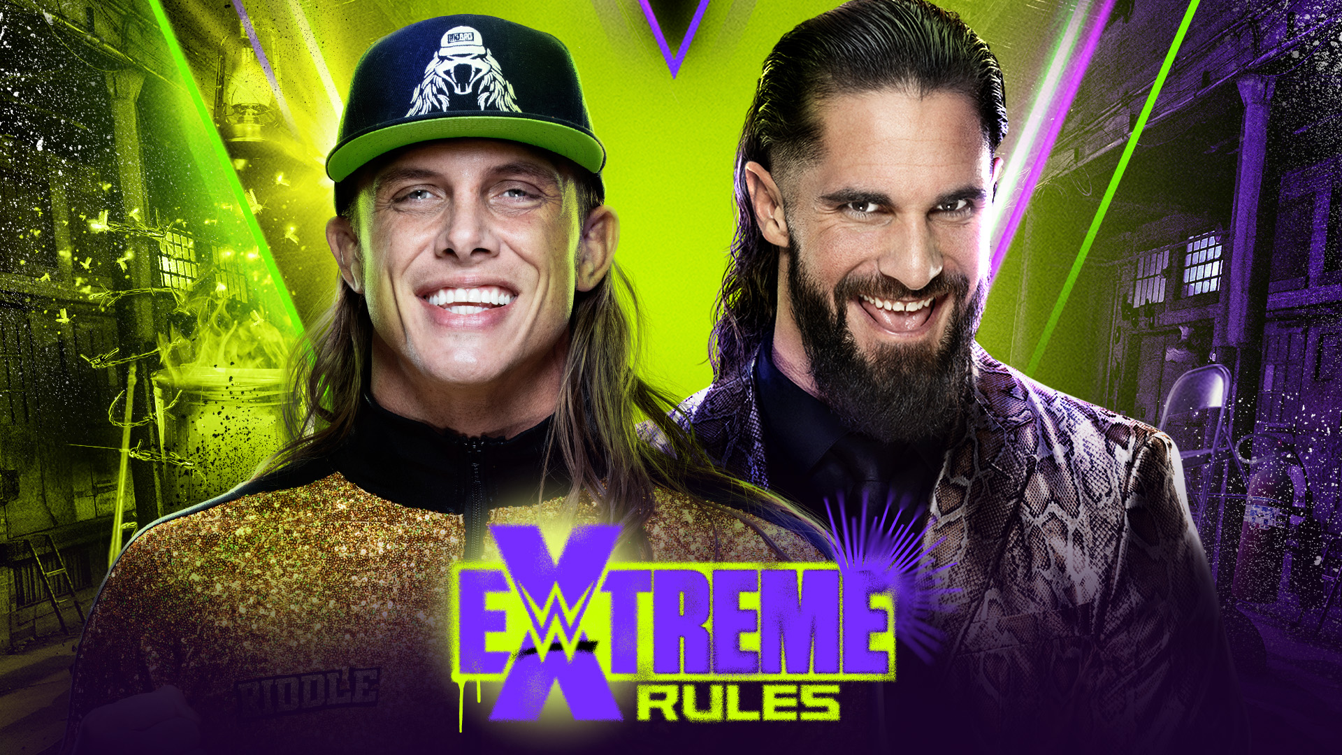 Seth Rollins Matt Riddle WWE Extreme Rules 2022 match graphic