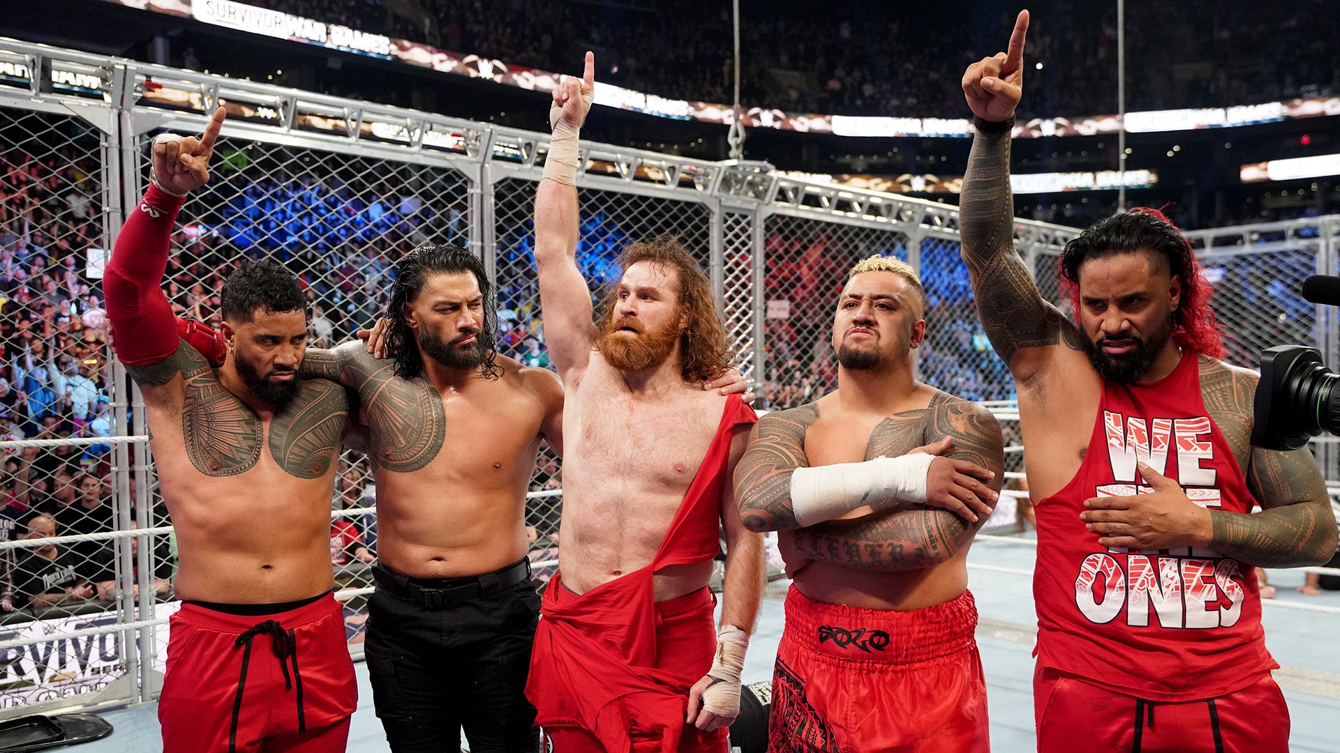 Sami Zay Roman Reigns Jey Uso Jimmy Uso The Bloodline The Usos Solo Sikoa WarGames