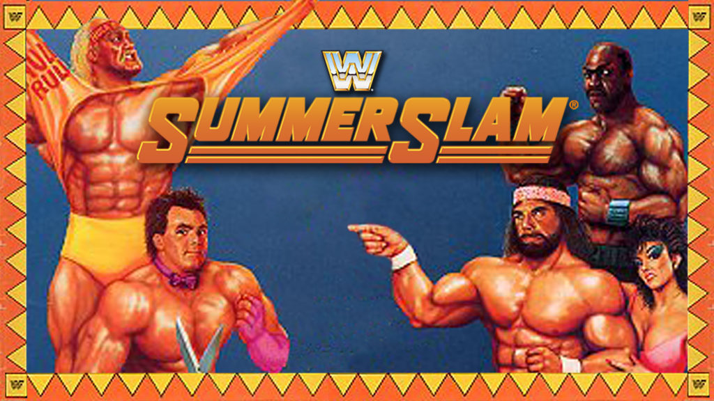 WWF WWE SummerSlam 1989 poster hulk hogan brutus beefcake zeus randy savage sensational sherri