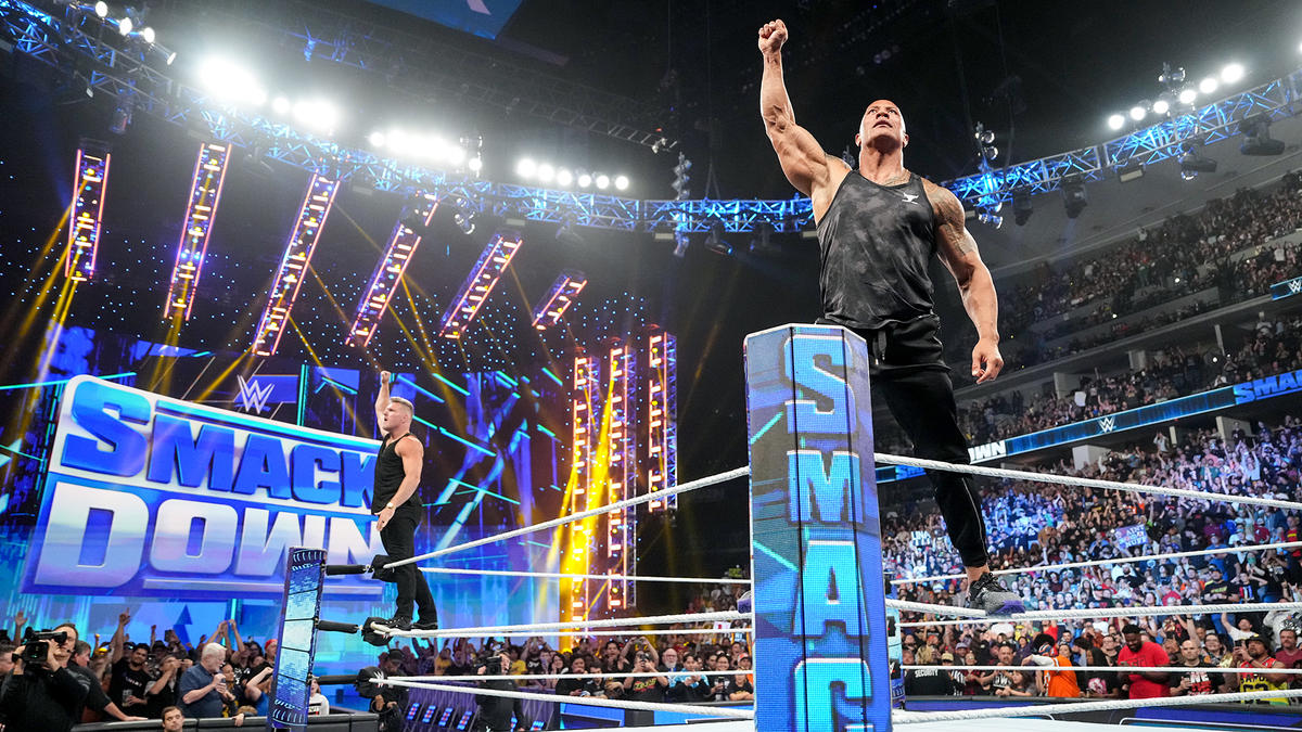 The Rock Pat McAfee Dwayne Johnson SmackDown