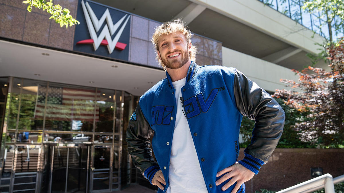 Logan Paul in front of WWE building