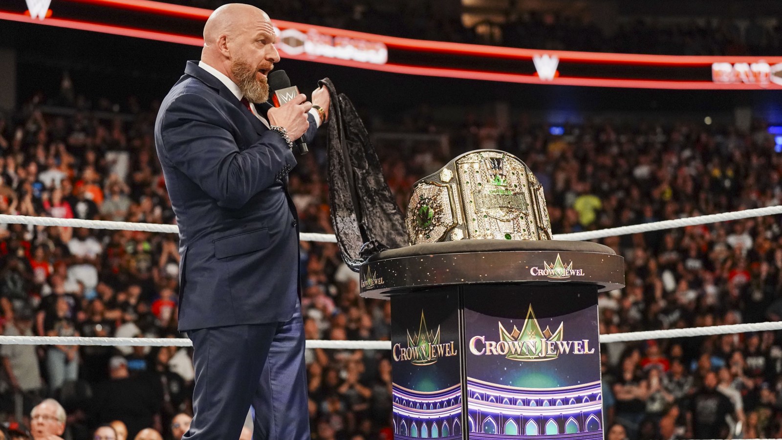 Triple H with the WWE Crown Jewel Championship