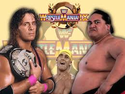 bret hart vs yokozuna wwf wrestlemania 9 wm ix wwe championship hulk hogan match graphics
