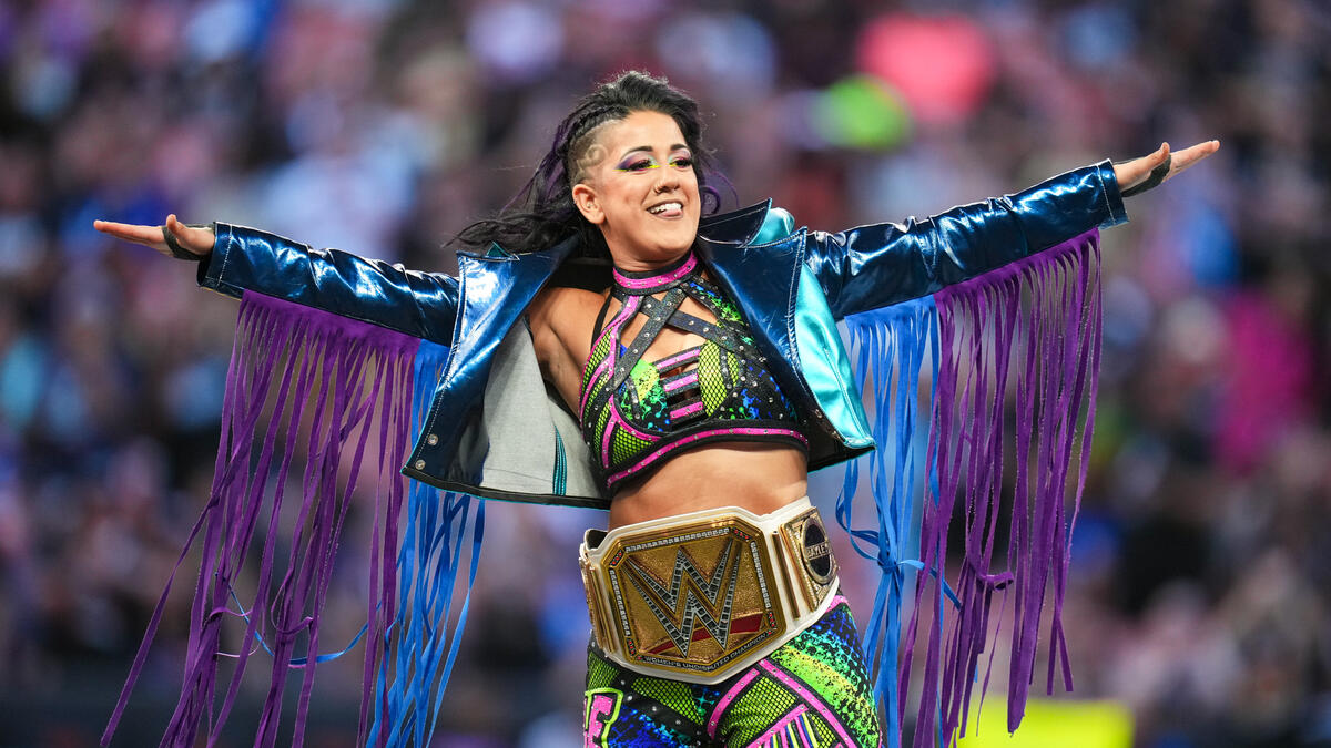 Bayley posing in the ring at WWE SummerSlam 2024
