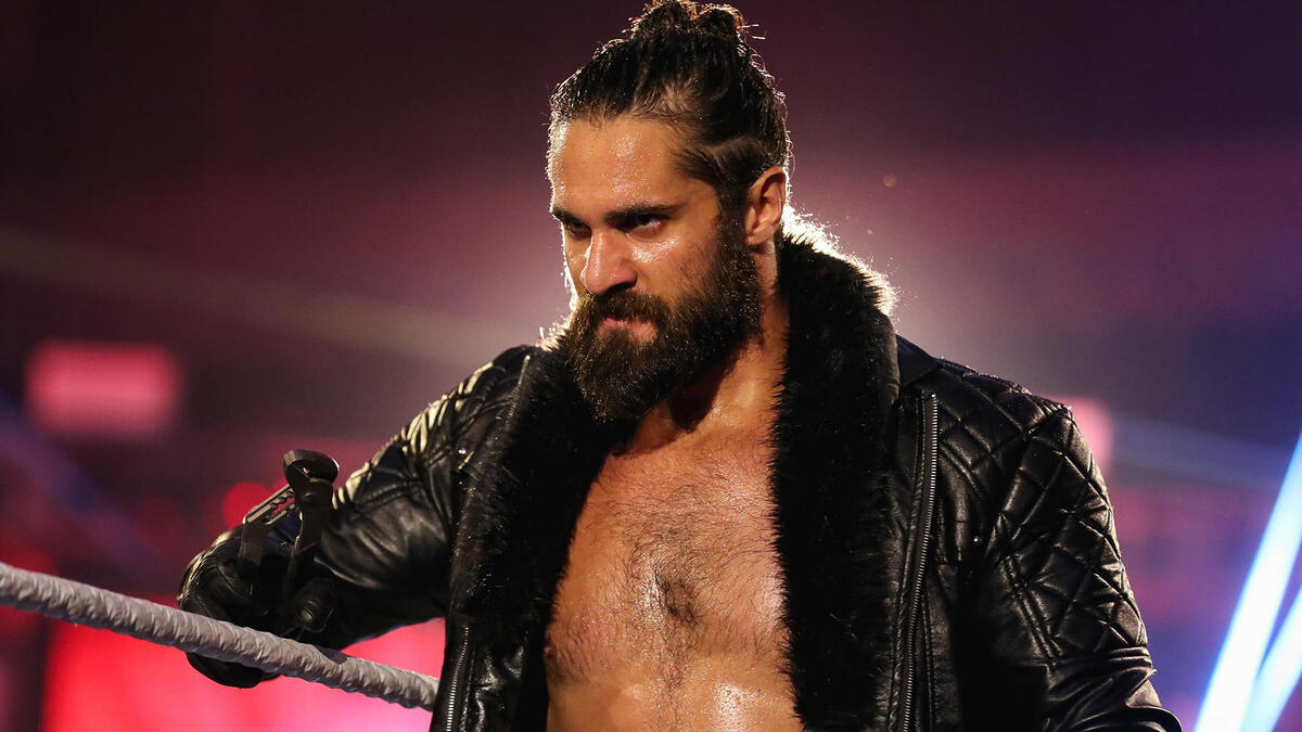 Seth Rollins glaring at opponent