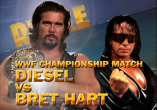 diesel vs bret hart wwf royal rumble 1995 wwe championship match card graphics