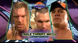 randy orton vs john cena vs triple h wrestlemania 24 wwe championship triple threat match wm xxiv match card graphics