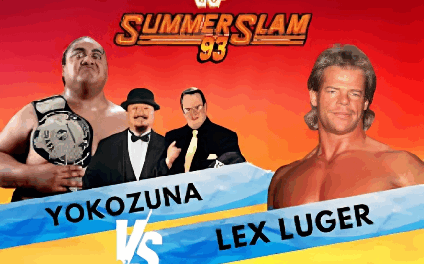 yokozuna vs lex luger wwf summerslam 1993 wwe championship match card graphics