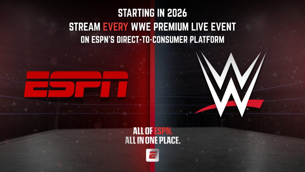 ESPN and WWE image announcing new PLE deal