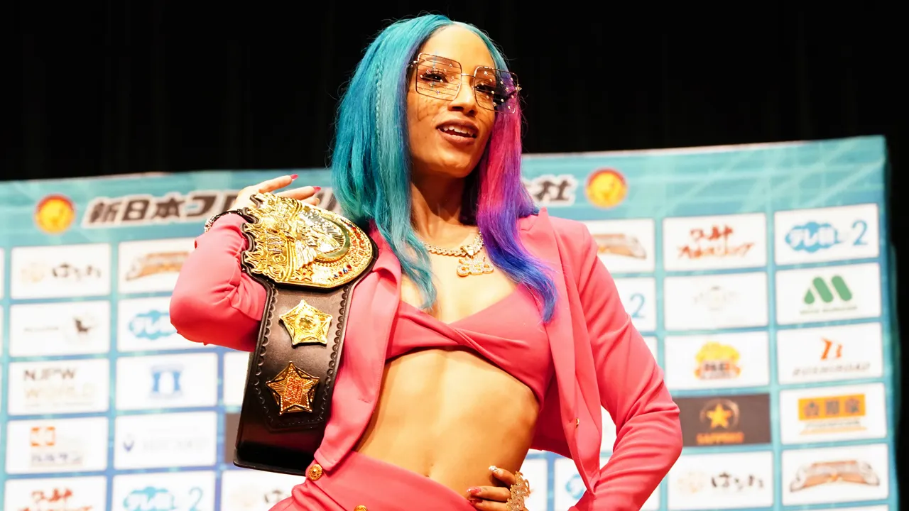 Mercedes Mone posing with IWGP Women's Championship belt