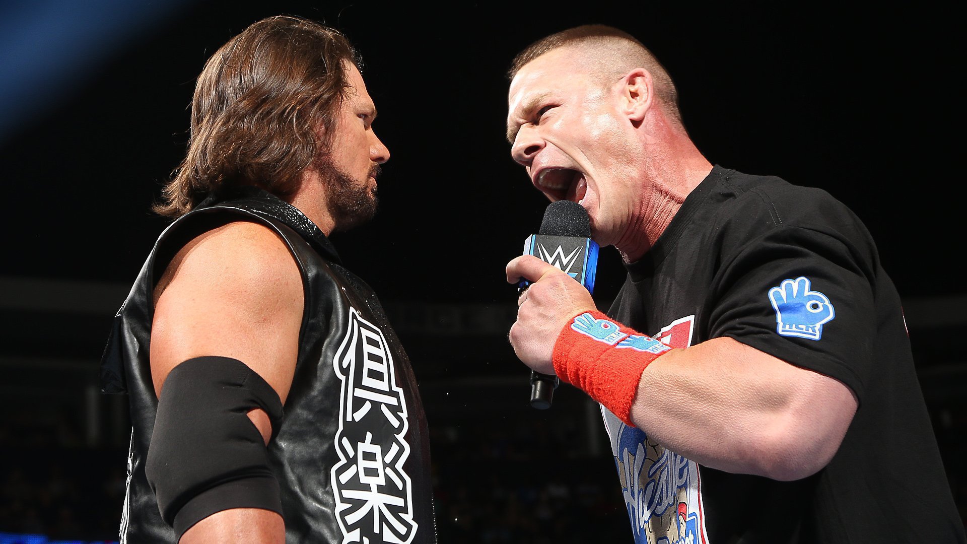 John Cena yelling at AJ Styles