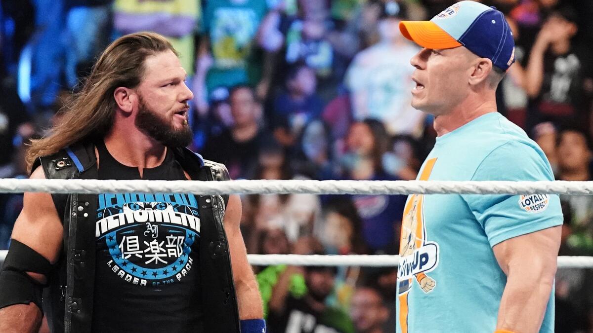 AJ Styles face off with John Cena