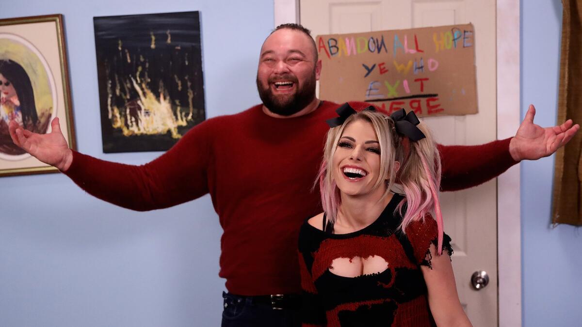 Bray Wyatt and Alexa Bliss in the Firefly Fun House