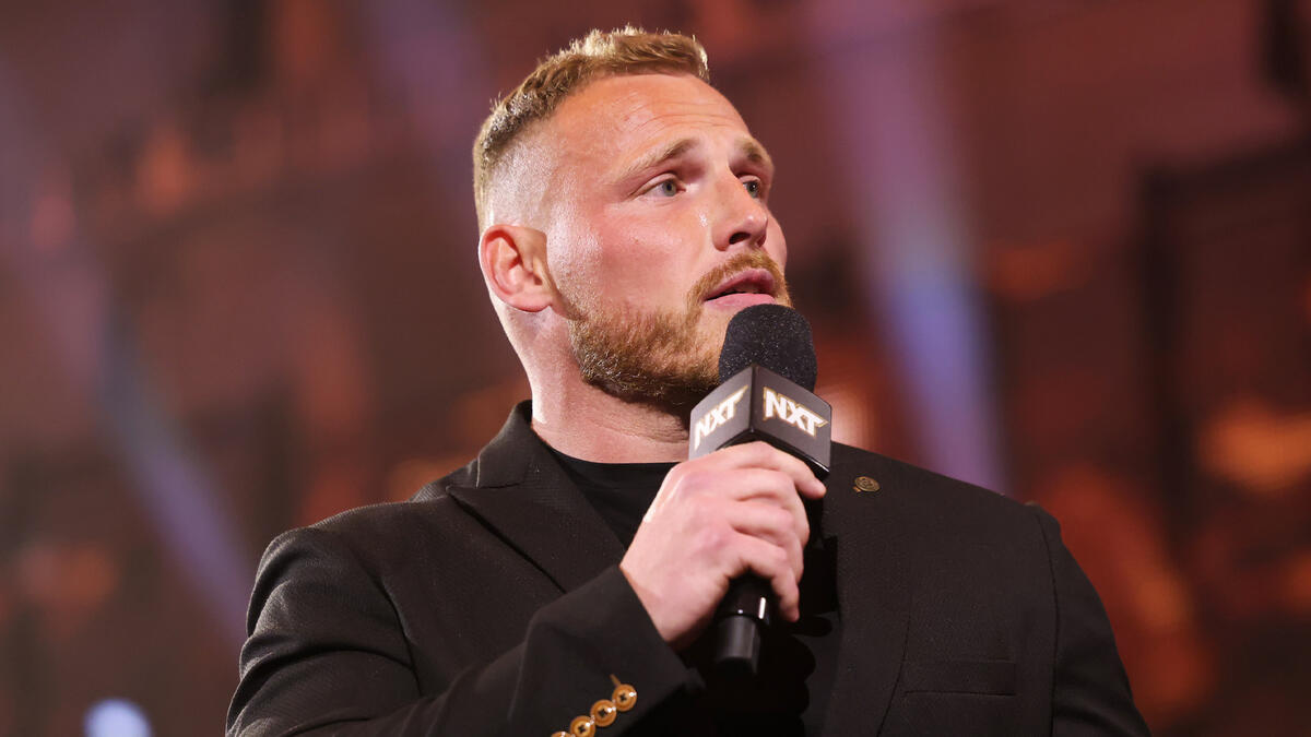 Ridge Holland on the mic in NXT
